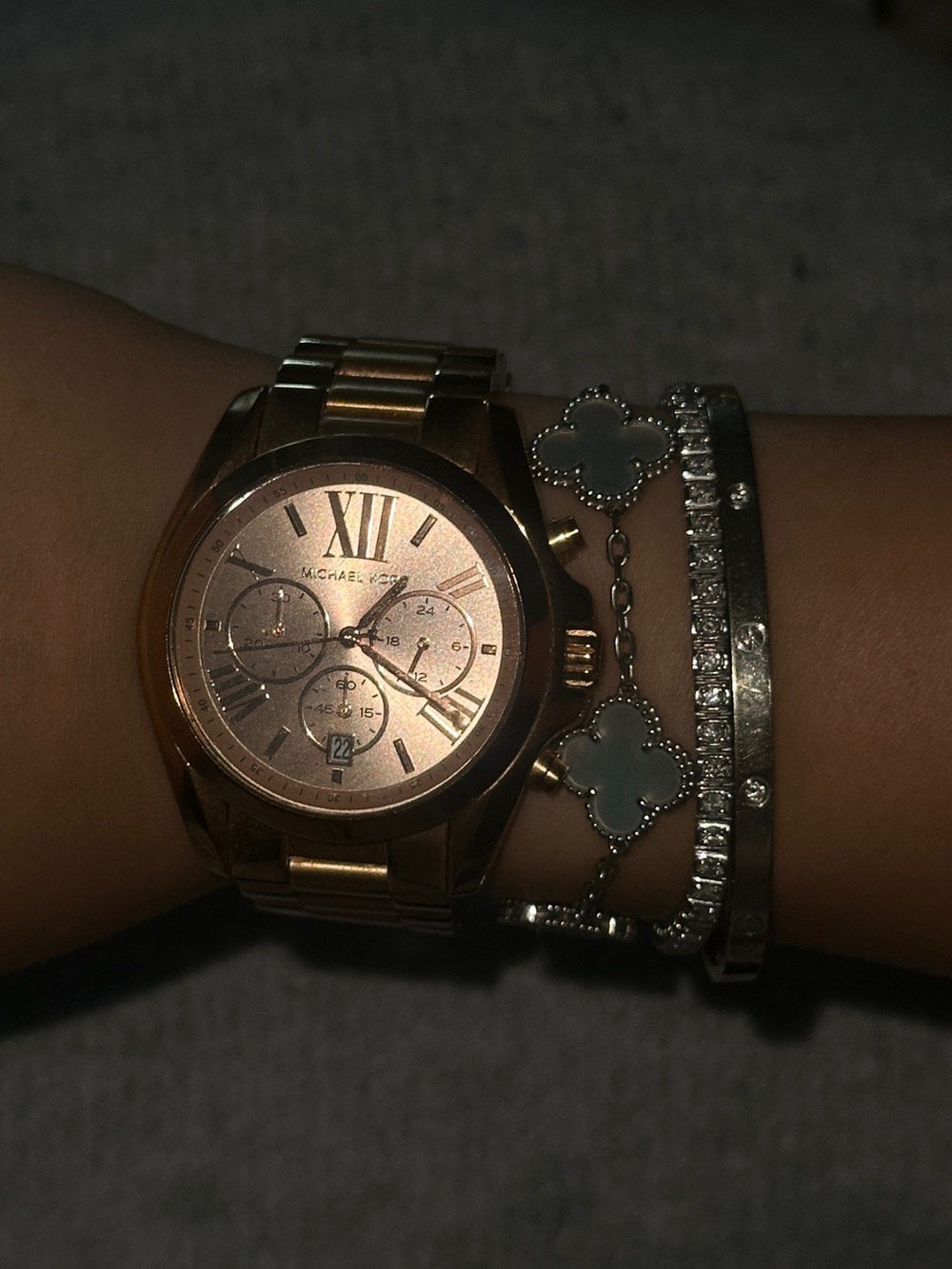 Michael Kors Rose Gold-Tone Chronograph Bracelet Watch